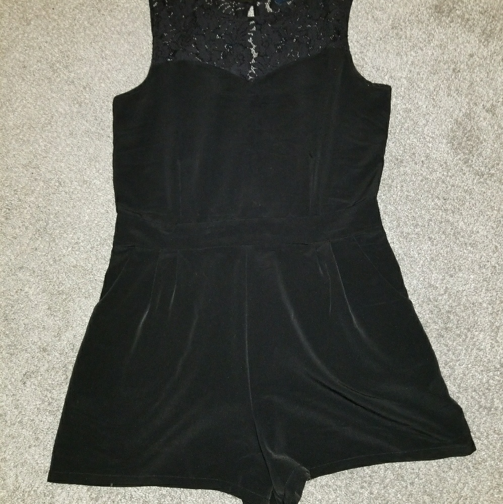Black lace top romper! Like new!